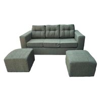 Sofá 3 Cuerpos Nize 2 Pouf Tela