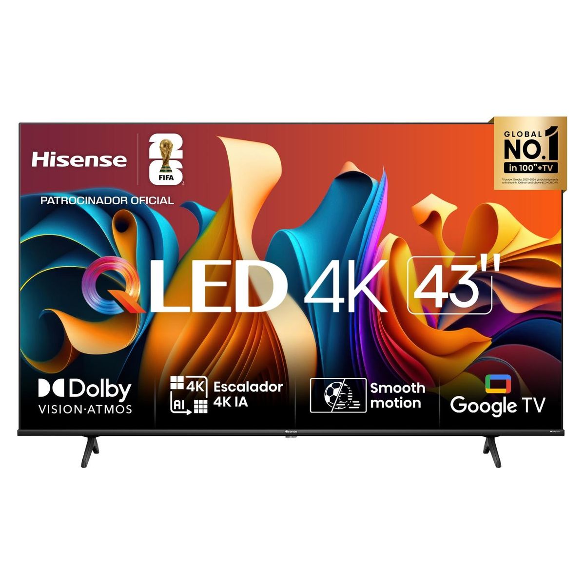 HISENSE - QLED Smart TV 43" 43Q6N 4K Ultra HD Google TV Hisense