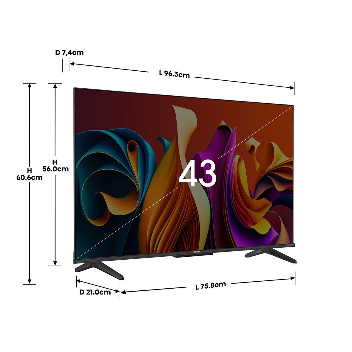 HISENSE - QLED Smart TV 43" 43Q6N 4K Ultra HD Google TV Hisense