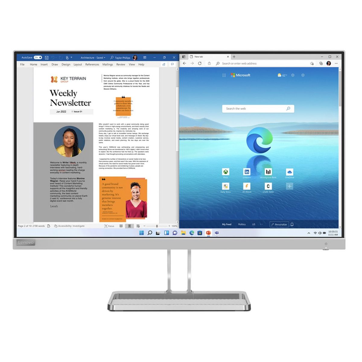 LENOVO - Monitor L27I 27" Fhd Ips 100Hz Speaker Integrado Lenovo