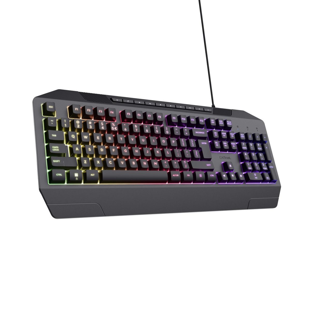 TRUST - Teclado Gamer Evocx GXT 836 RGB Tamaño Completo y Teclas Suaves Negro Trust