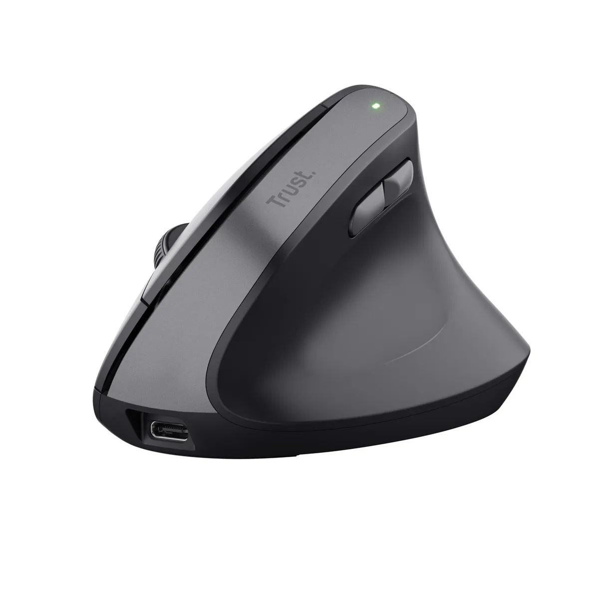 TRUST - Mouse Ergonómico Bayo II Inalámbrico Ecológico y Recargable Negro Trust