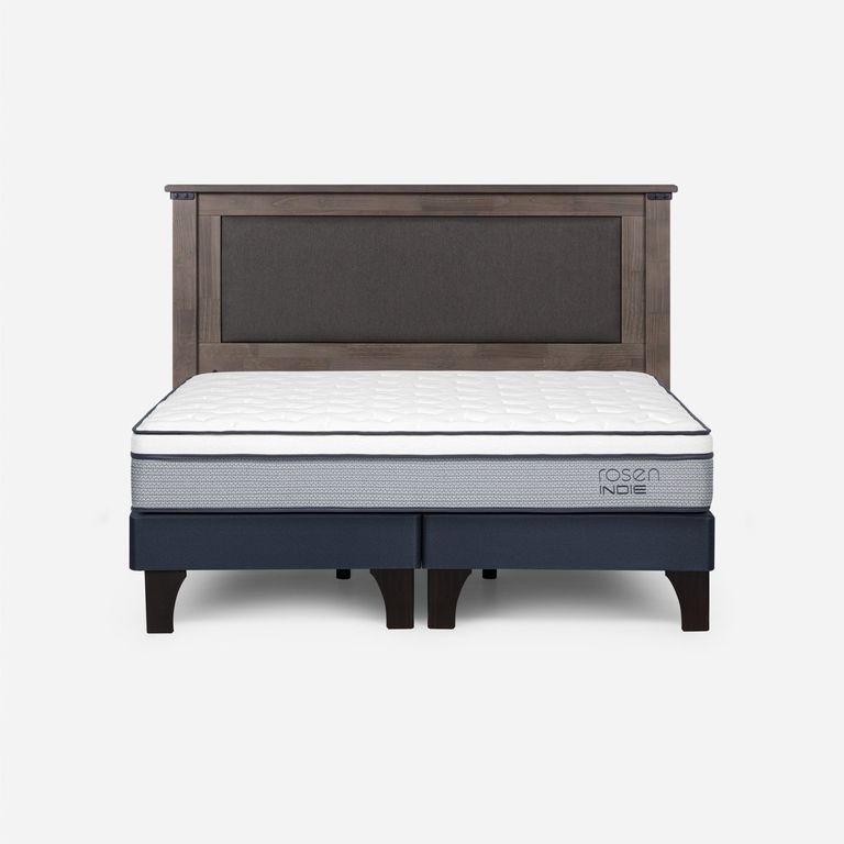 Cama Europea Indie King x 2.00 mt Base Dividida + Respaldo