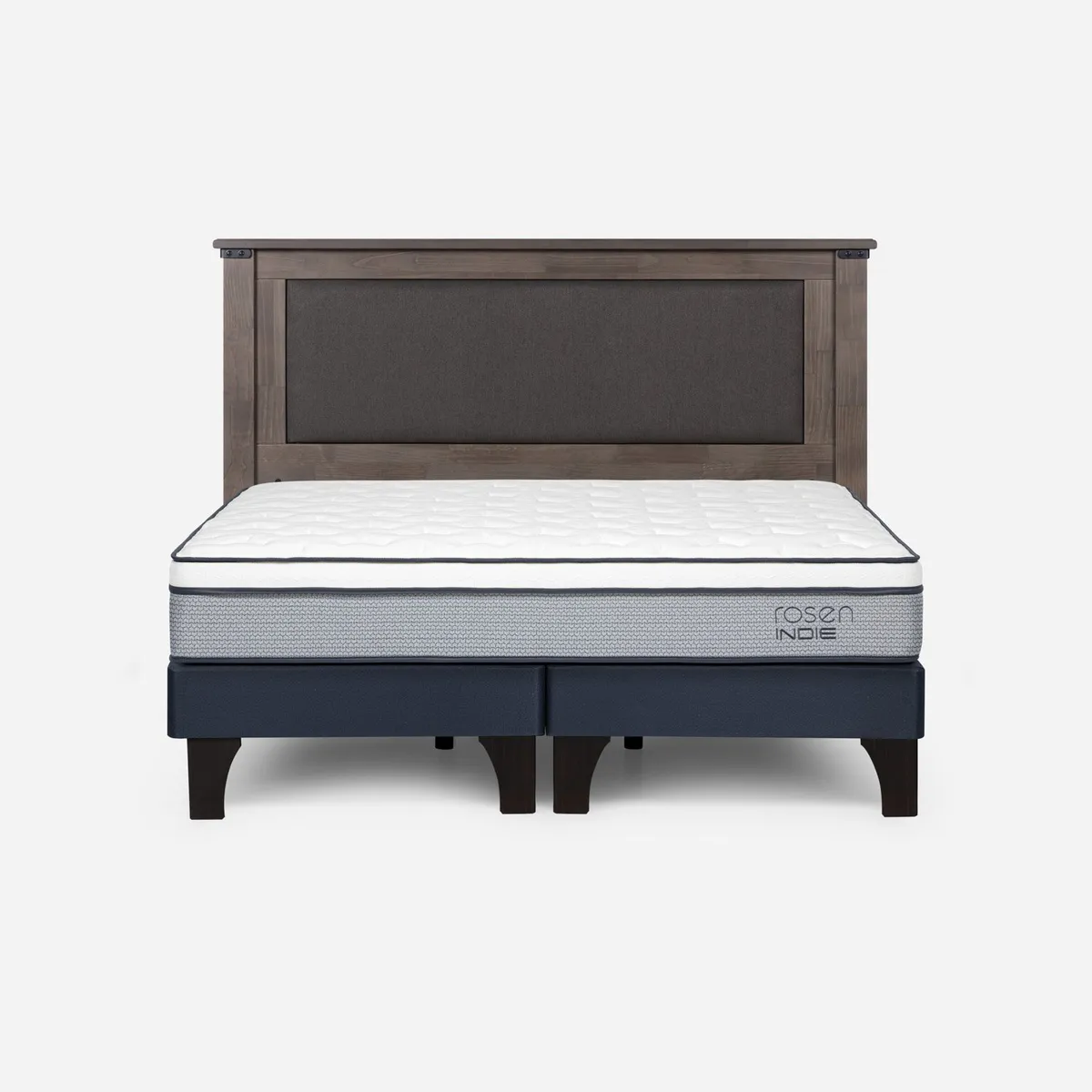 ROSEN - Cama Europea Indie King x 2.00 mt Base Dividida + Respaldo Rosen