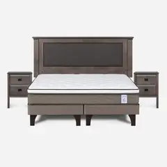 ROSEN - Cama Europea New Style 6 King Respaldo + Veladores