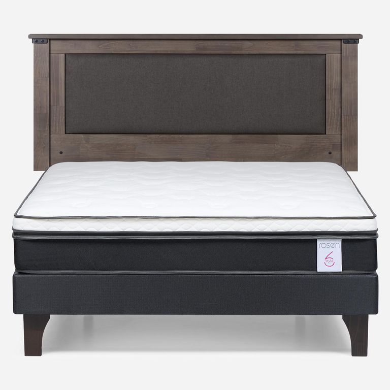 Cama Europea New Style 6 2 Plazas x 2.00 mt Base Normal + Respaldo
