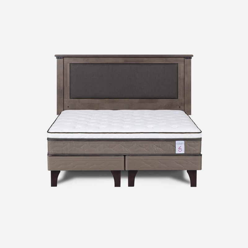 ROSEN - Cama Europea New Style 6 2 Plazas + Respaldo Rosen