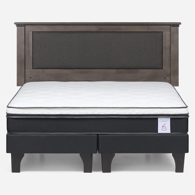Cama Europea New Style 6 King x 2.00 mt Base Dividida + Respaldo