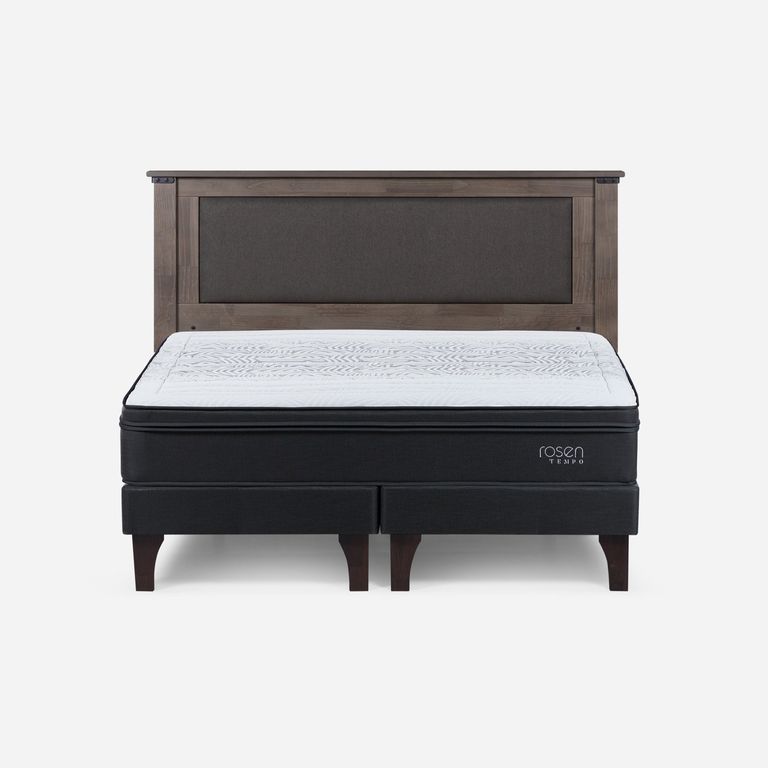 Cama Europea Tempo King x 2.00mt Base Dividida + Respaldo