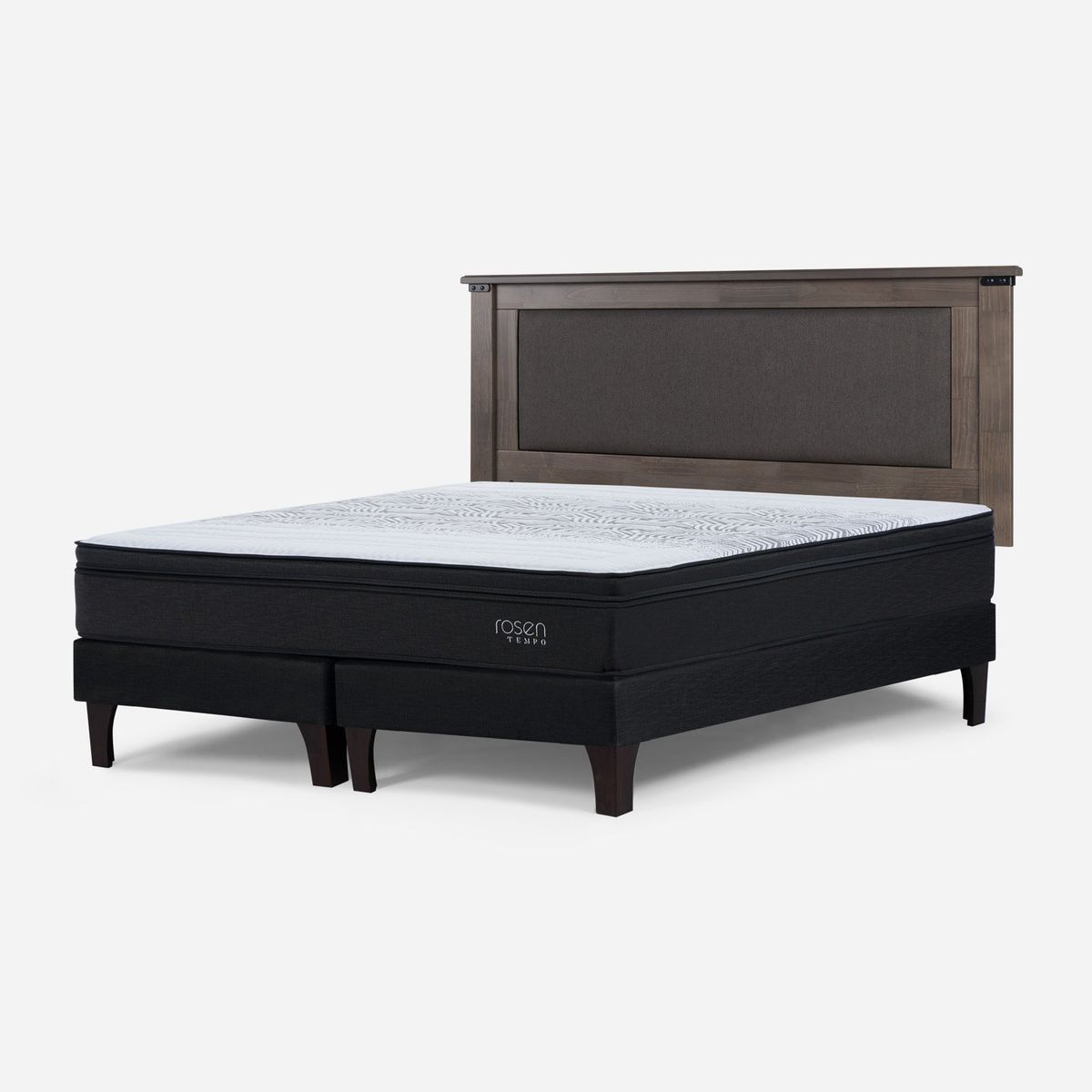 ROSEN - Cama Europea Tempo King x 2.00mt Base Dividida + Respaldo Rosen