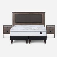 Cama Europea Art 4 King Respaldo + Veladores