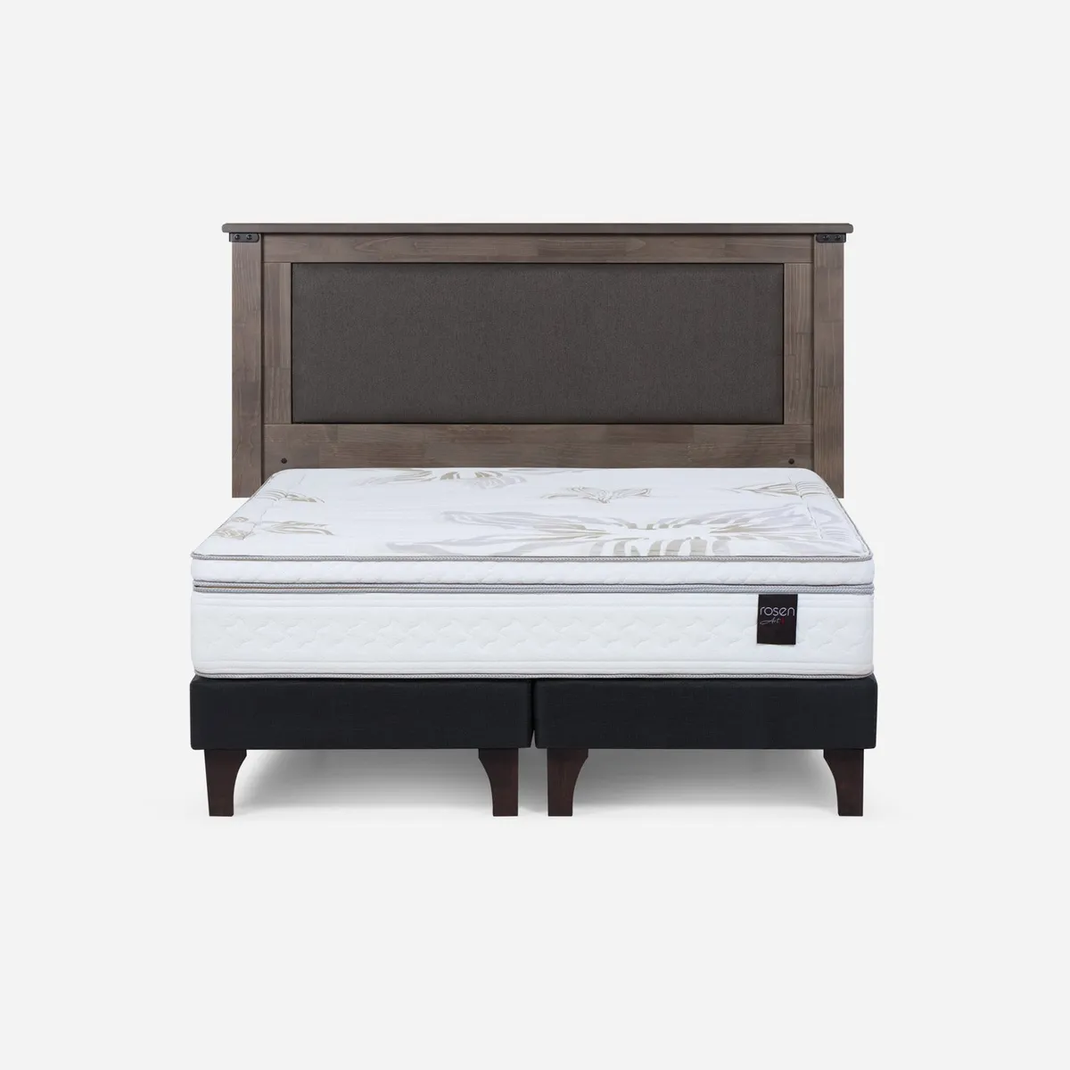 ROSEN - Cama Europea Art 4 King x 2.00mt Base Dividida + Respaldo Rosen