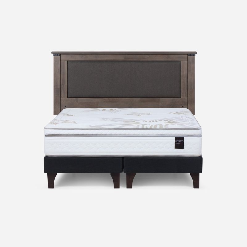 ROSEN - Cama Europea Art 4 King + Respaldo Rosen