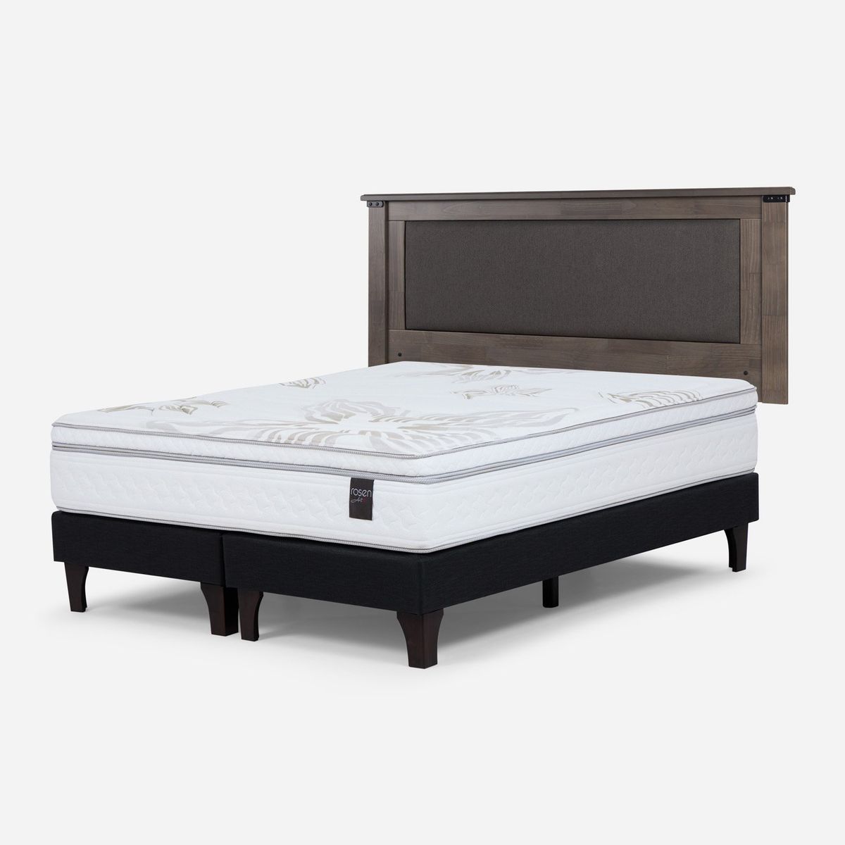 ROSEN - Cama Europea Art 4 King x 2.00mt Base Dividida + Respaldo Rosen