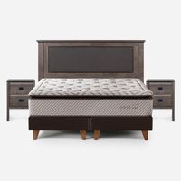 Cama Europea Nest 2 Plazas Respaldo + Veladores