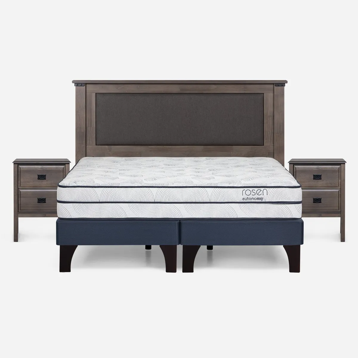 ROSEN - Cama Europea Autonomy Sky 2 Plazas Respaldo + Veladores Rosen