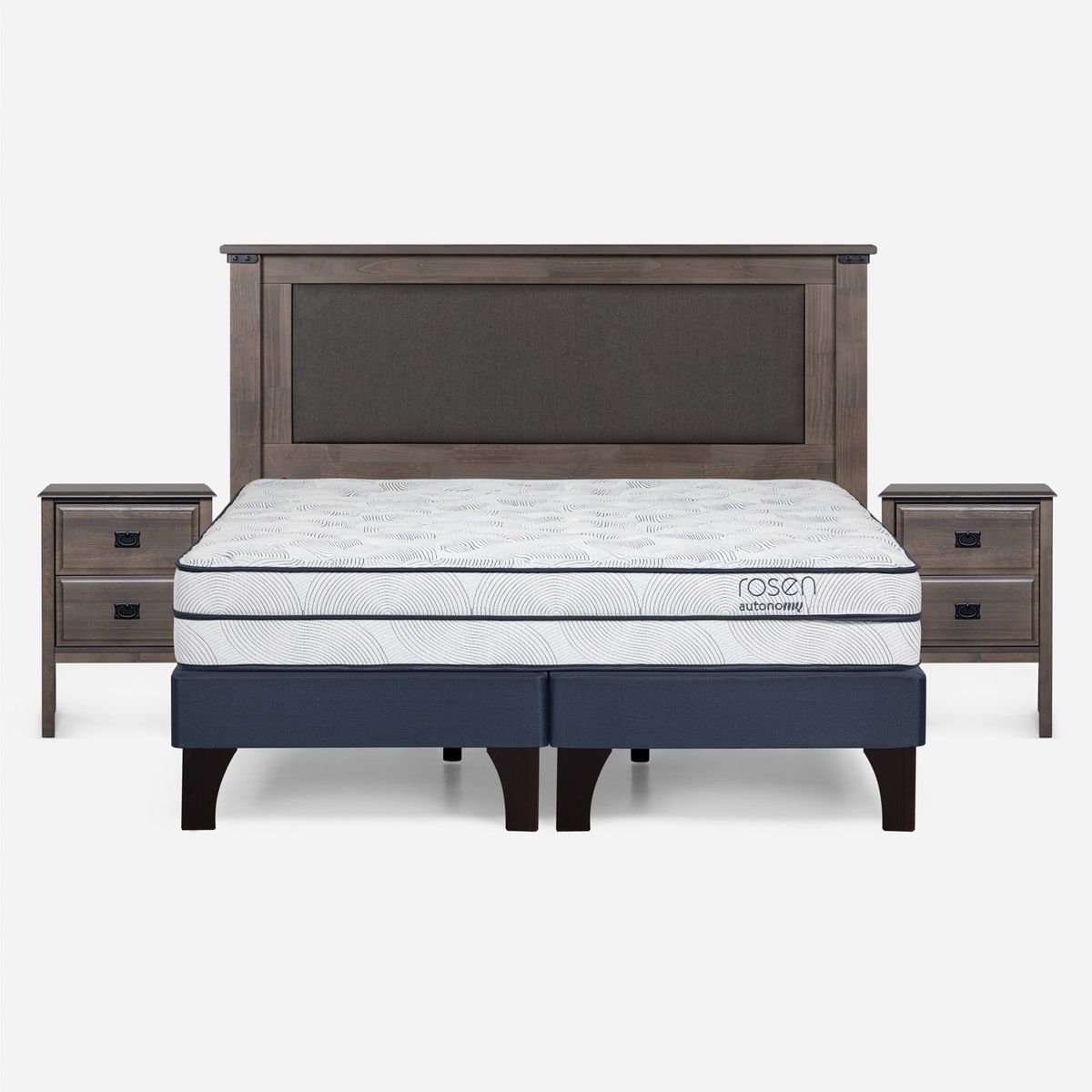 ROSEN - Cama Europea Autonomy Sky 2 Plazas Respaldo + Veladores Rosen