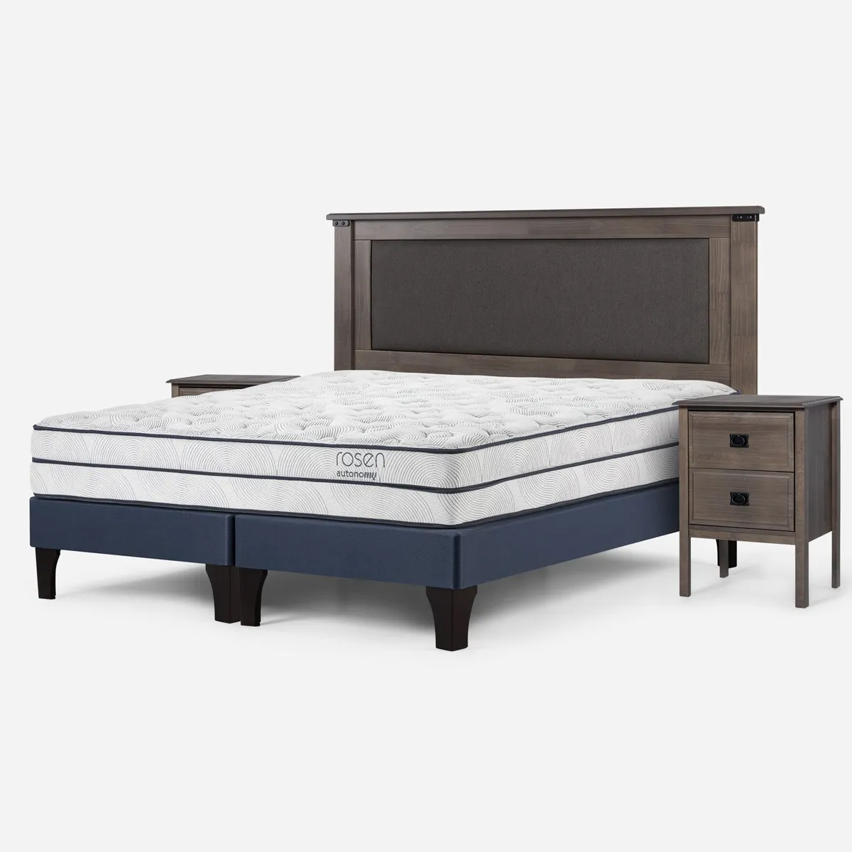 ROSEN - Cama Europea Autonomy Sky 2 Plazas Respaldo + Veladores Rosen