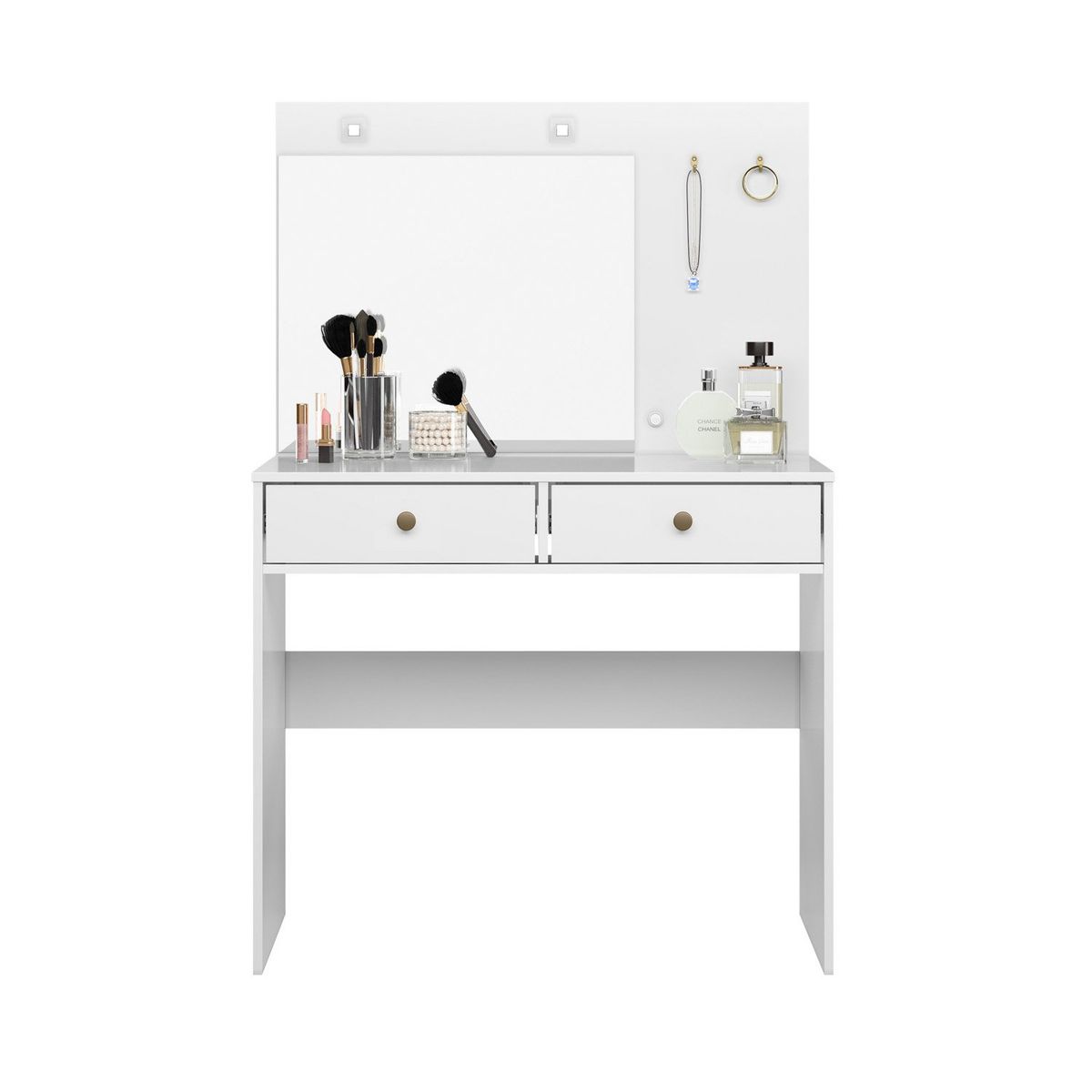 DI PORETTI - Tocador Ideal 2 Cajones Con Espejo Di Poretti