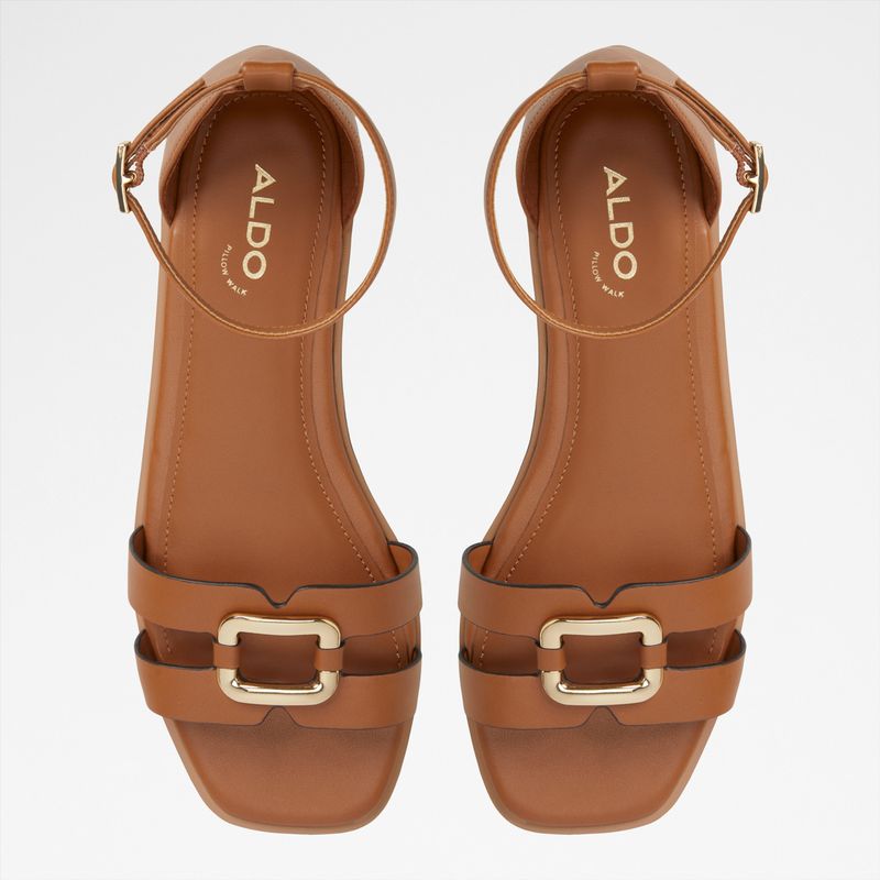 Aldo Mariella Aldo Sandalias Planas Cuero Marron Sandalia Mujer