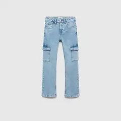MANGO KIDS - Jeans Rectos Estilo Cargo Niña