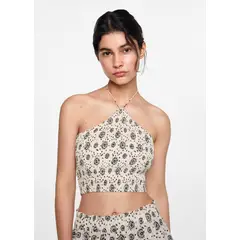 MANGO TEEN - Top Fruncido Estampado Mujer