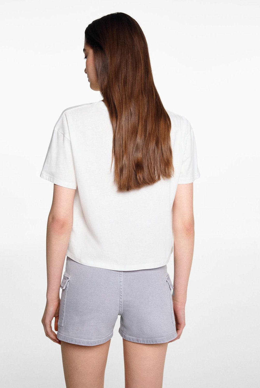 MANGO TEEN - Polera Crop Estampada Mujer Mango Teen