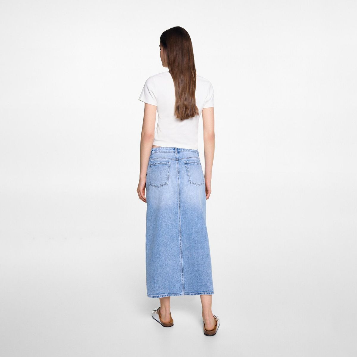 MANGO TEEN - Falda Vaquera Abertura Mujer Mango Teen