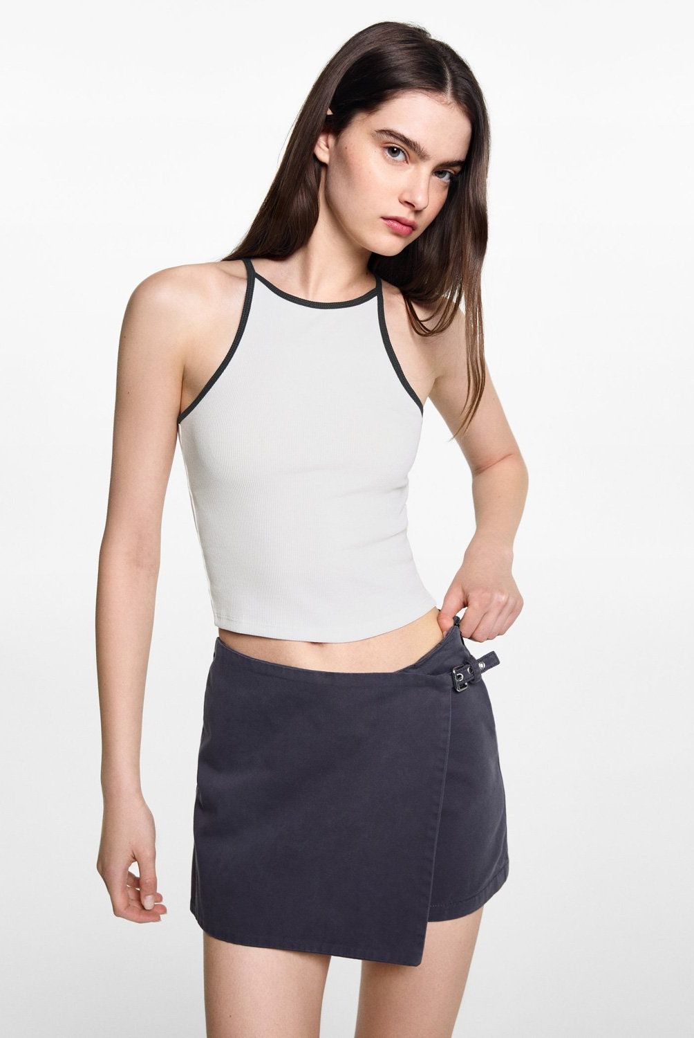 MANGO TEEN - Polera Algodón Tirantes Mujer Mango Teen