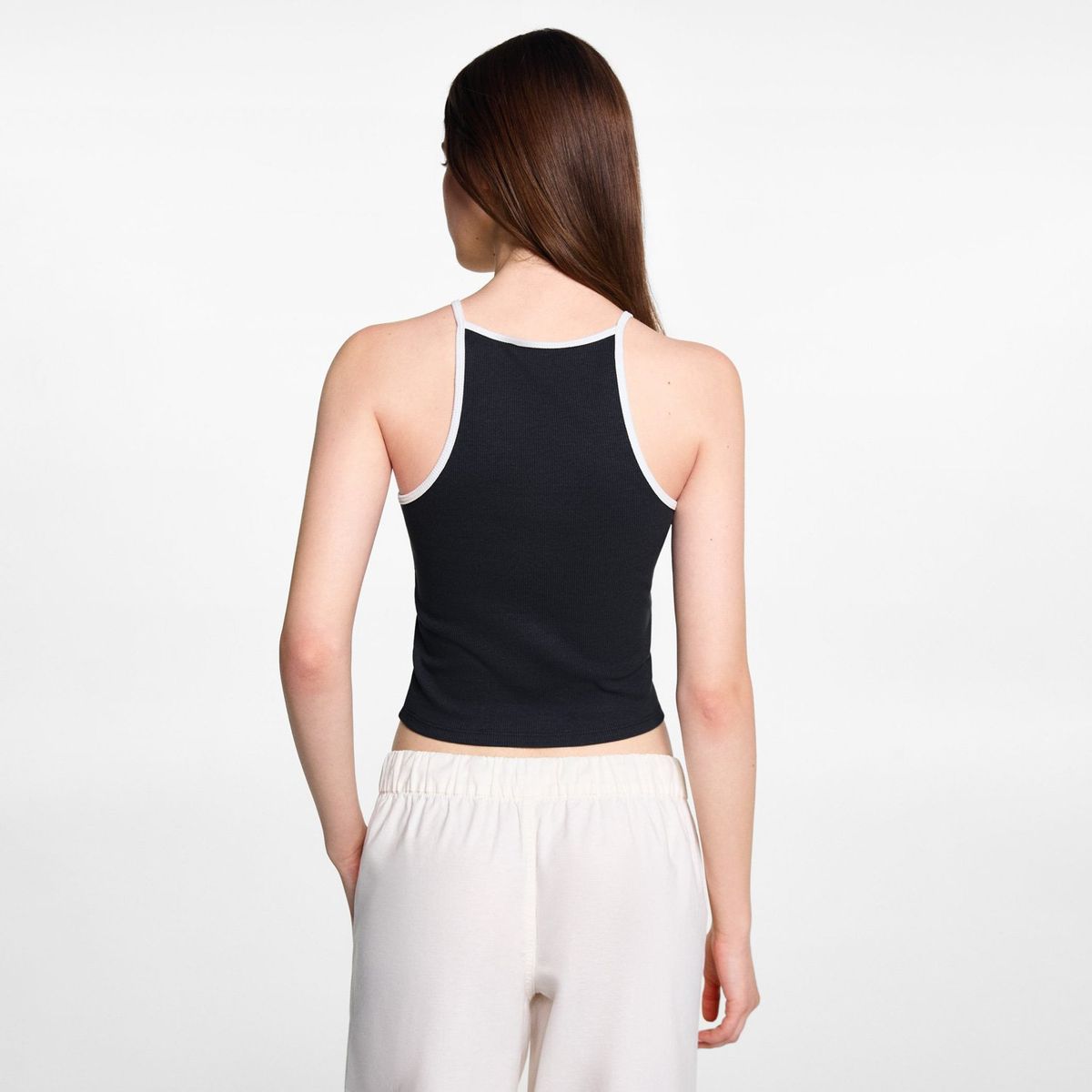 MANGO TEEN - Polera Algodón Tirantes Mujer Mango Teen