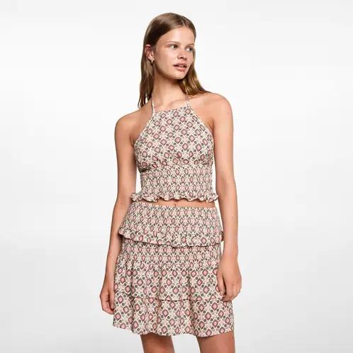 MANGO TEEN - Falda Volantes Estampada Mujer