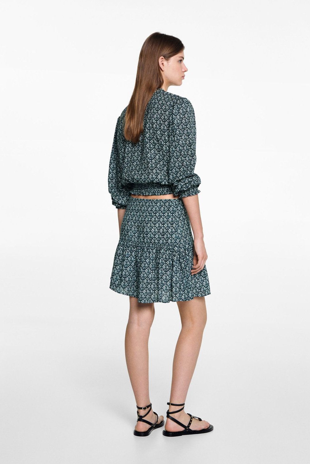 MANGO TEEN - Falda Estampada Volante Mujer Mango Teen