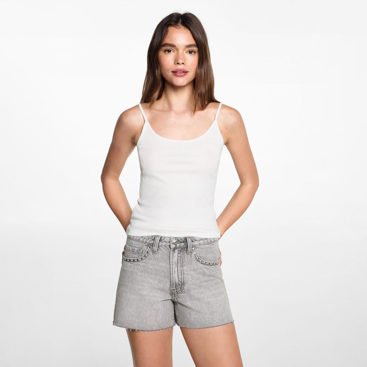 MANGO TEEN - Polera Tirantes Mujer Mango Teen