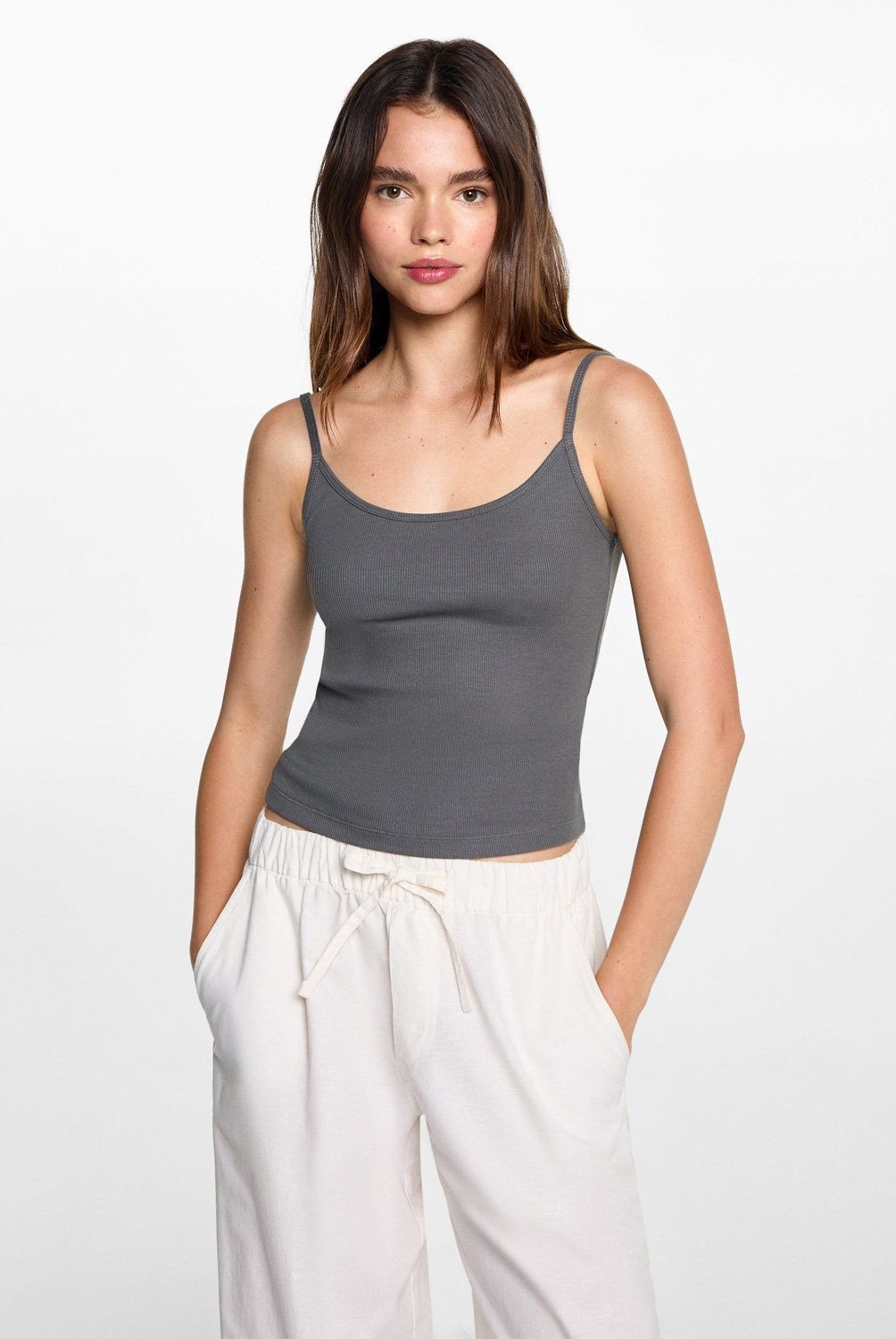 MANGO TEEN - Polera Tirantes Mujer Mango Teen