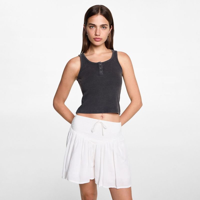MANGO TEEN - Top Canalé Algodón Mujer Mango Teen