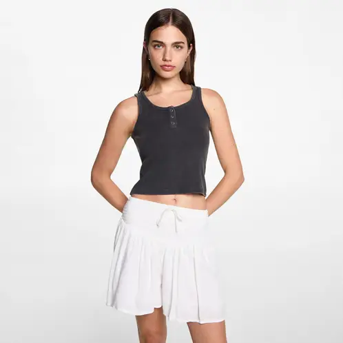 MANGO TEEN - Top Canalé Algodón Mujer