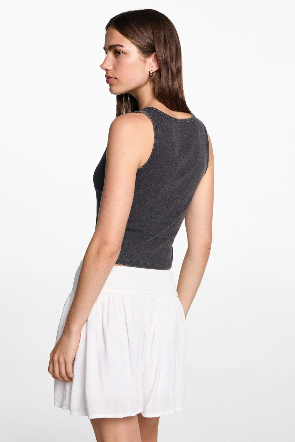 MANGO TEEN - Top Canalé Algodón Mujer Mango Teen