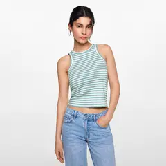 MANGO TEEN - Top Canalé Algodón Mujer