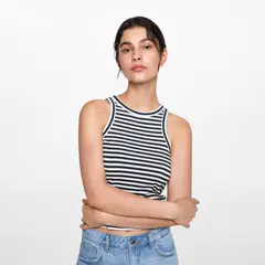 MANGO TEEN - Top Canalé Algodón Mujer