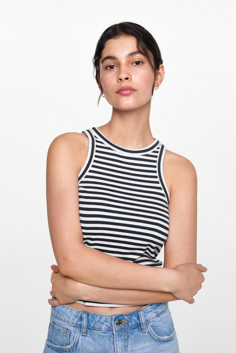 MANGO TEEN - Top Canalé Algodón Mujer Mango Teen