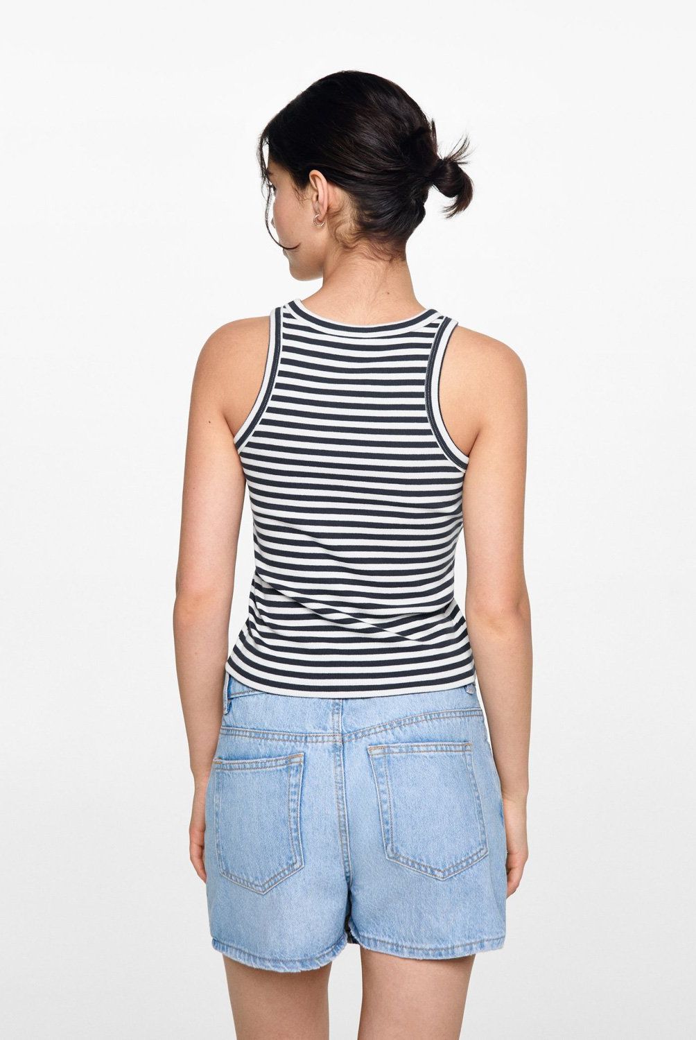MANGO TEEN - Top Canalé Algodón Mujer Mango Teen