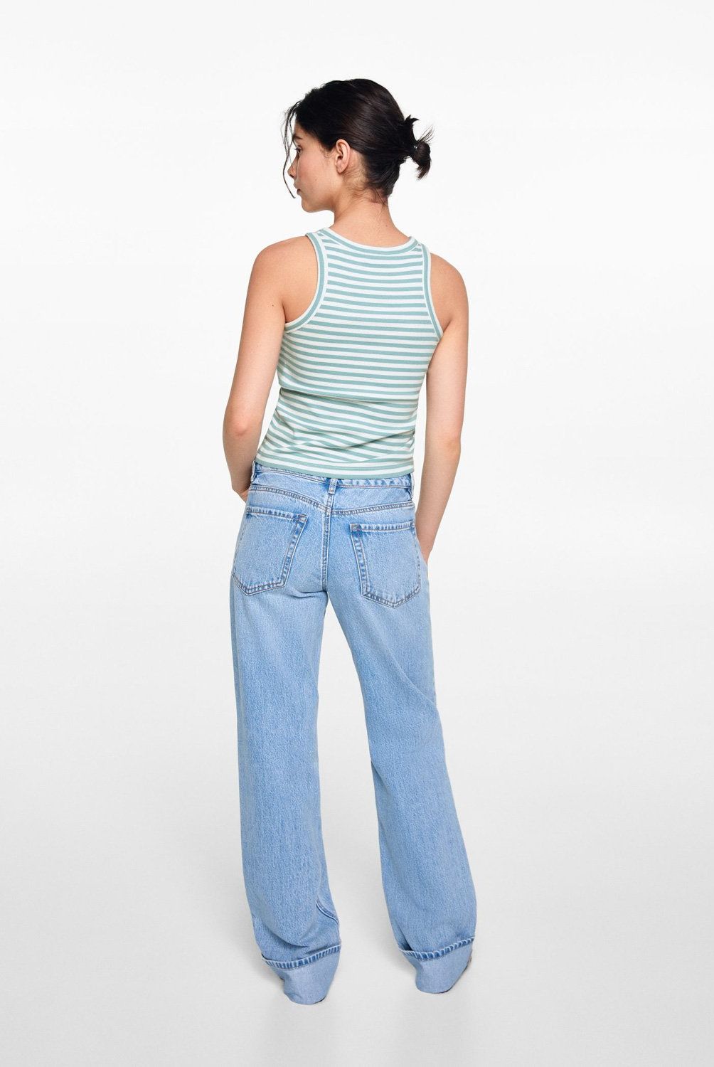MANGO TEEN - Top Canalé Algodón Mujer Mango Teen