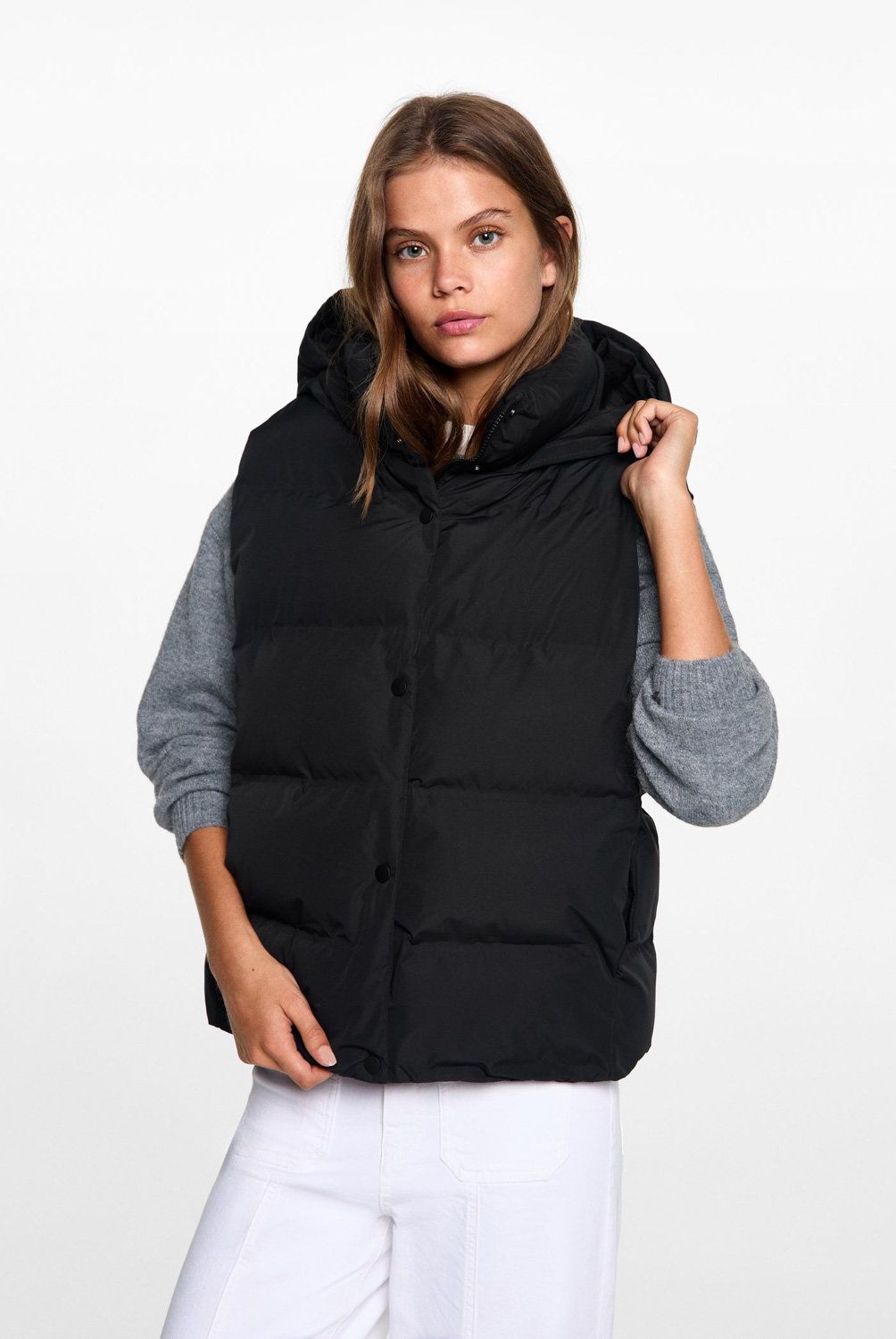 MANGO TEEN - Chaqueta Acolchado Capucha Mujer Mango Teen