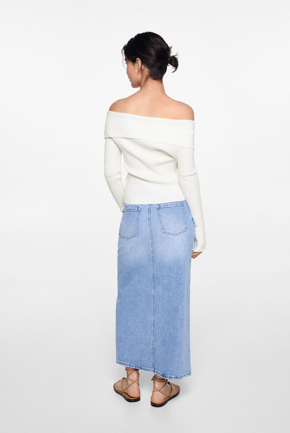 MANGO TEEN - Sweater Punto Hombros Descubiertos Mujer Mango Teen