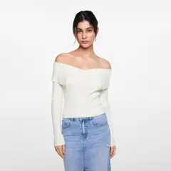 MANGO TEEN - Sweater Punto Hombros Descubiertos Mujer