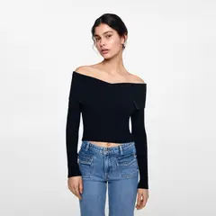 MANGO TEEN - Sweater Punto Hombros Descubiertos Mujer