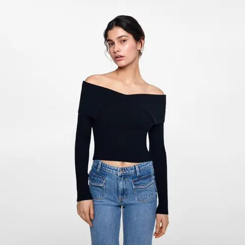 MANGO TEEN - Sweater Punto Hombros Descubiertos Mujer