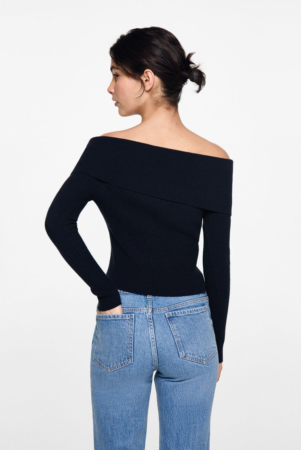 MANGO TEEN - Sweater Punto Hombros Descubiertos Mujer Mango Teen