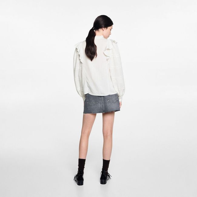 MANGO TEEN - Blusa Volantes Relieve Mujer Mango Teen