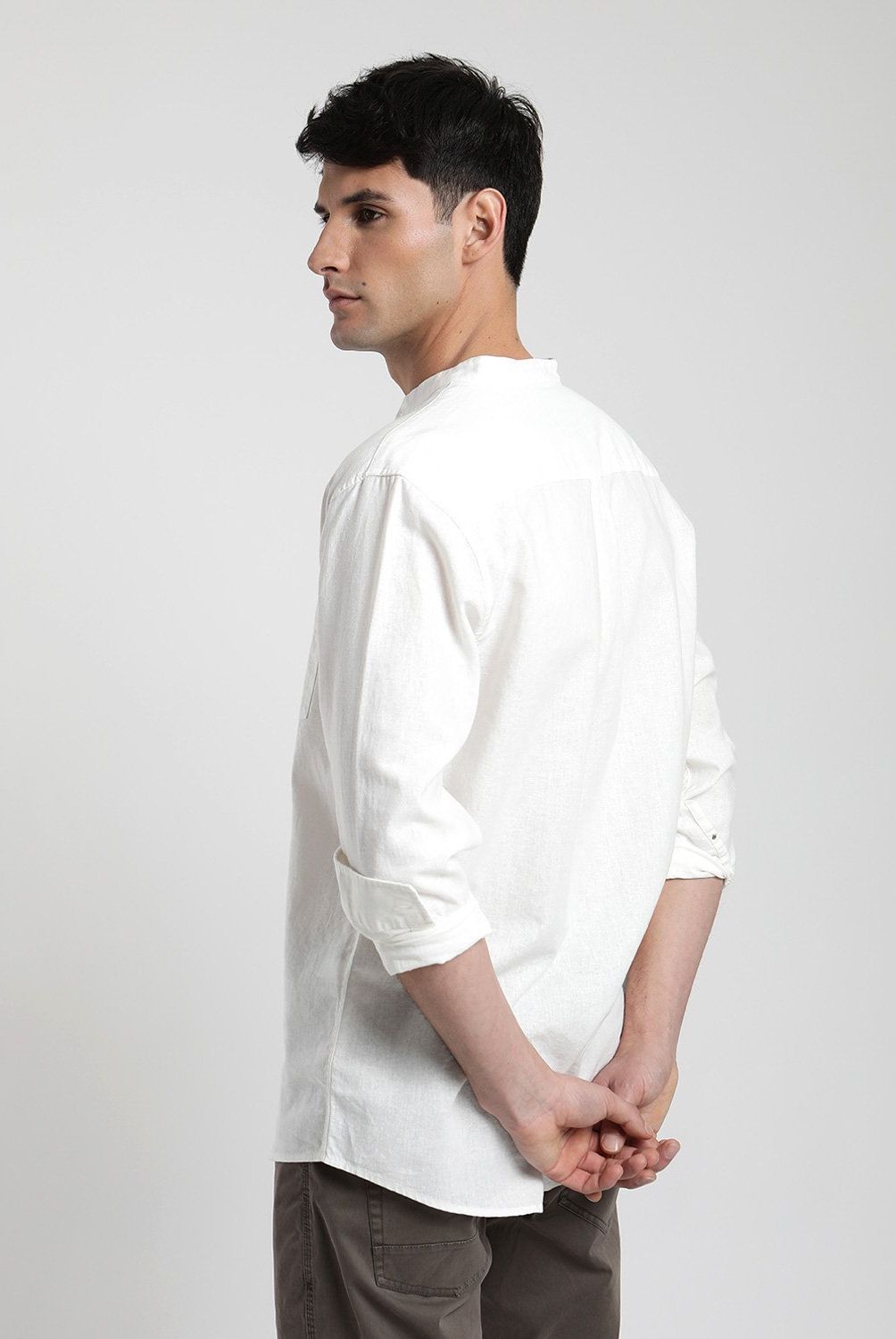 FROENS - Camisa Manga Larga Lino Hombre Froens